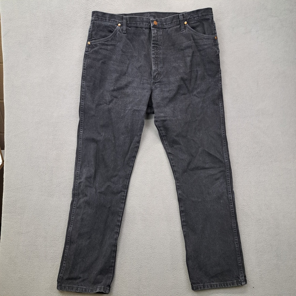 Wrangler Mens Jeans 40x32 Black Denim Cowboy Western Riding Workwear Cotton